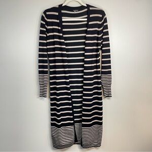 Vila Milano Long Sleeve Striped Lack Cream Open Front Cardigan Size Women Small